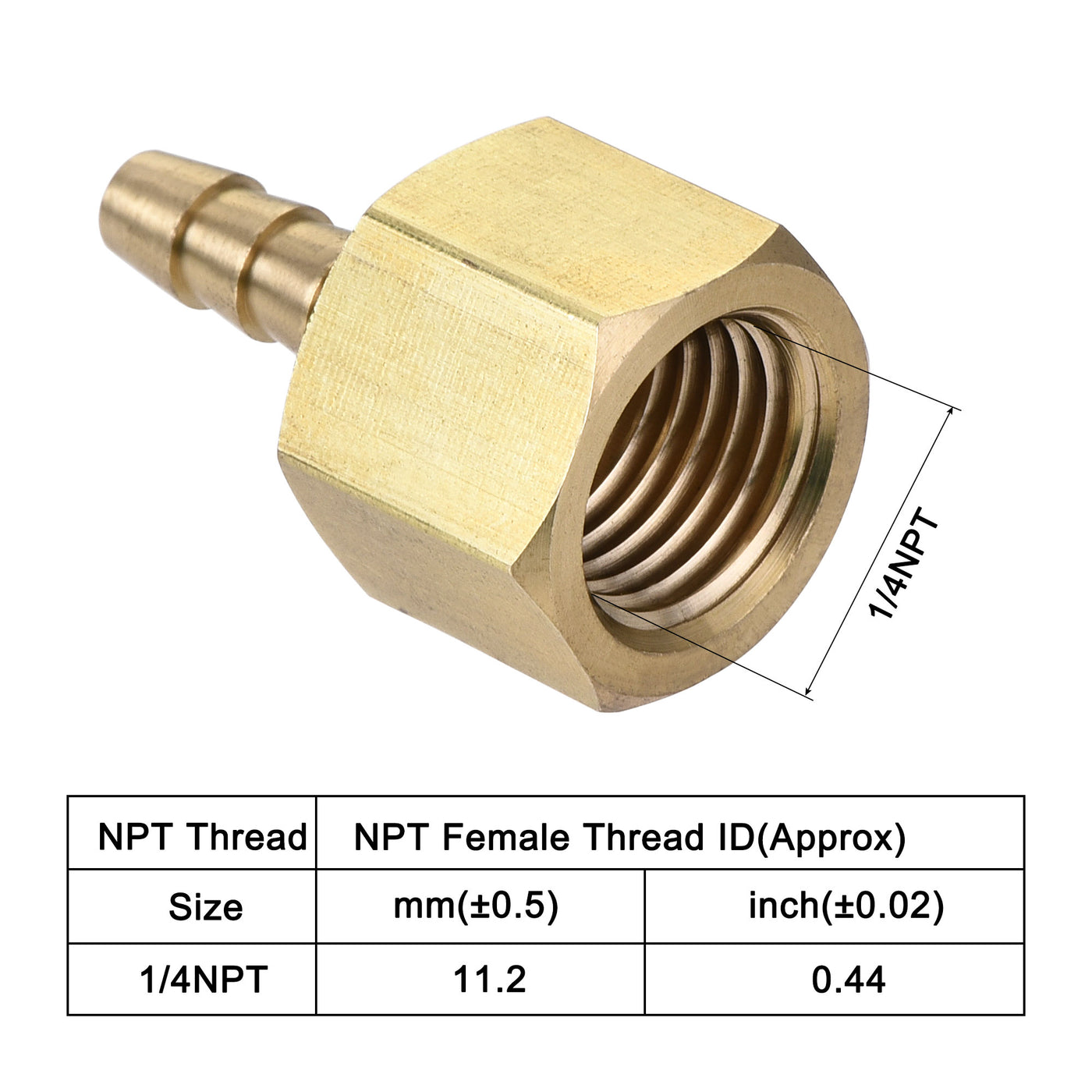 Uxcell Uxcell Brass Barb Hose Fitting Connector Adapter 3/8 Barbed x 1/4NPT Female Pipe