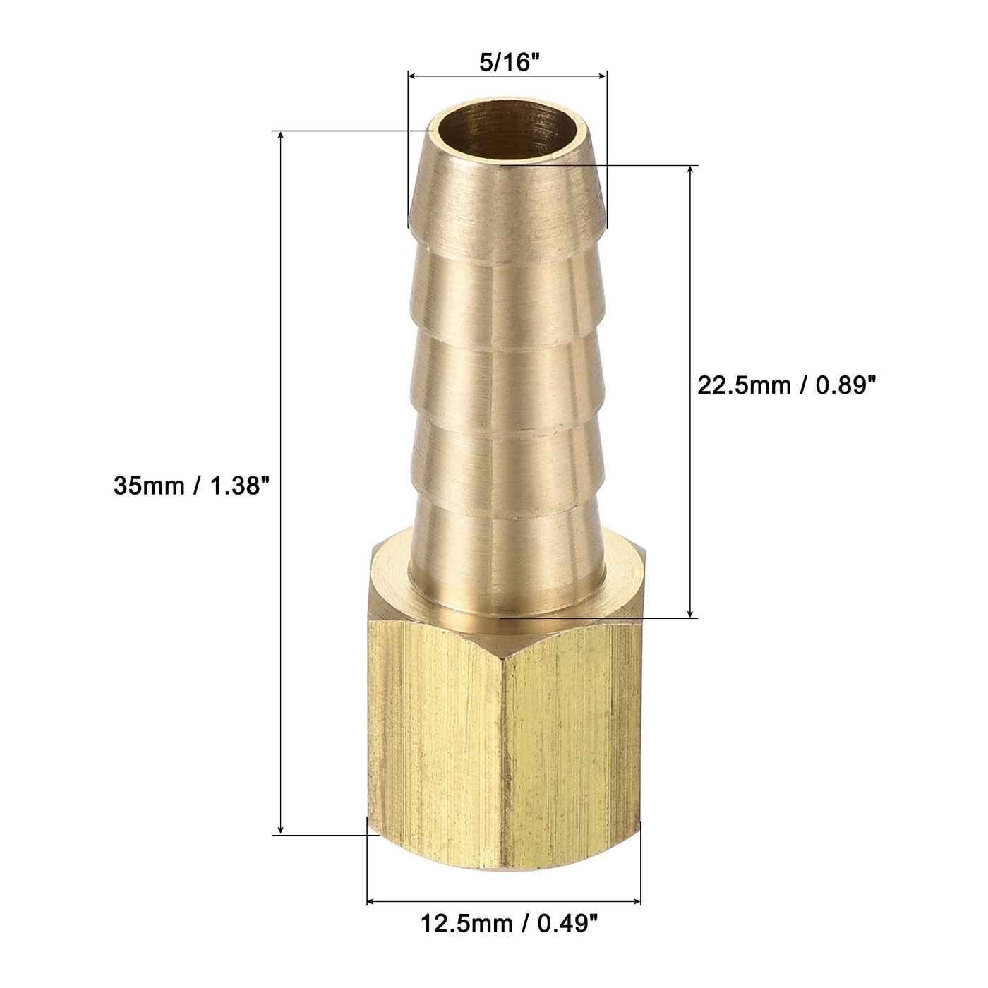 Uxcell Uxcell Brass Barb Hose Fitting Connector Adapter 3/8 Barbed x 1/4NPT Female Pipe