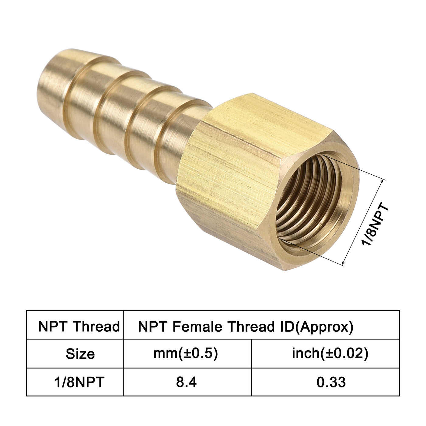 Uxcell Uxcell Brass Barb Hose Fitting Connector Adapter 3/8 Barbed x 1/4NPT Female Pipe