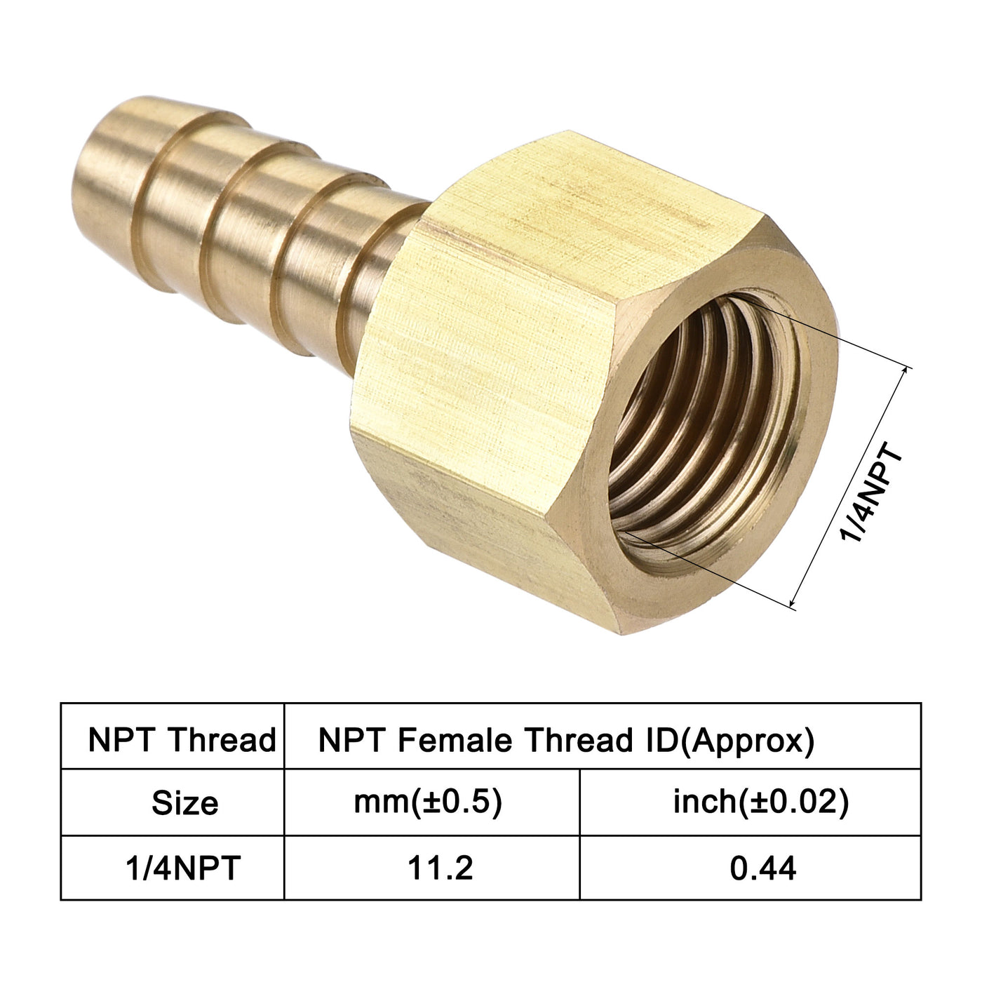 Uxcell Uxcell Brass Barb Hose Fitting Connector Adapter 3/8 Barbed x 1/4NPT Female Pipe