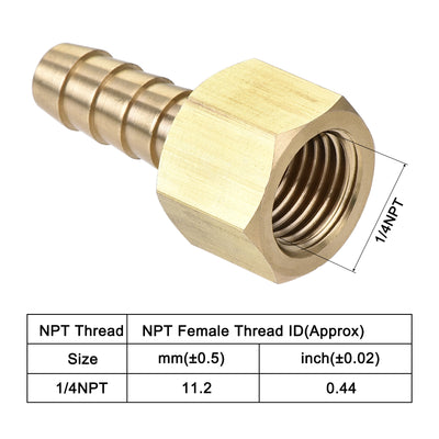 Harfington Uxcell Brass Barb Hose Fitting Connector Adapter 3/8 Barbed x 1/4NPT Female Pipe