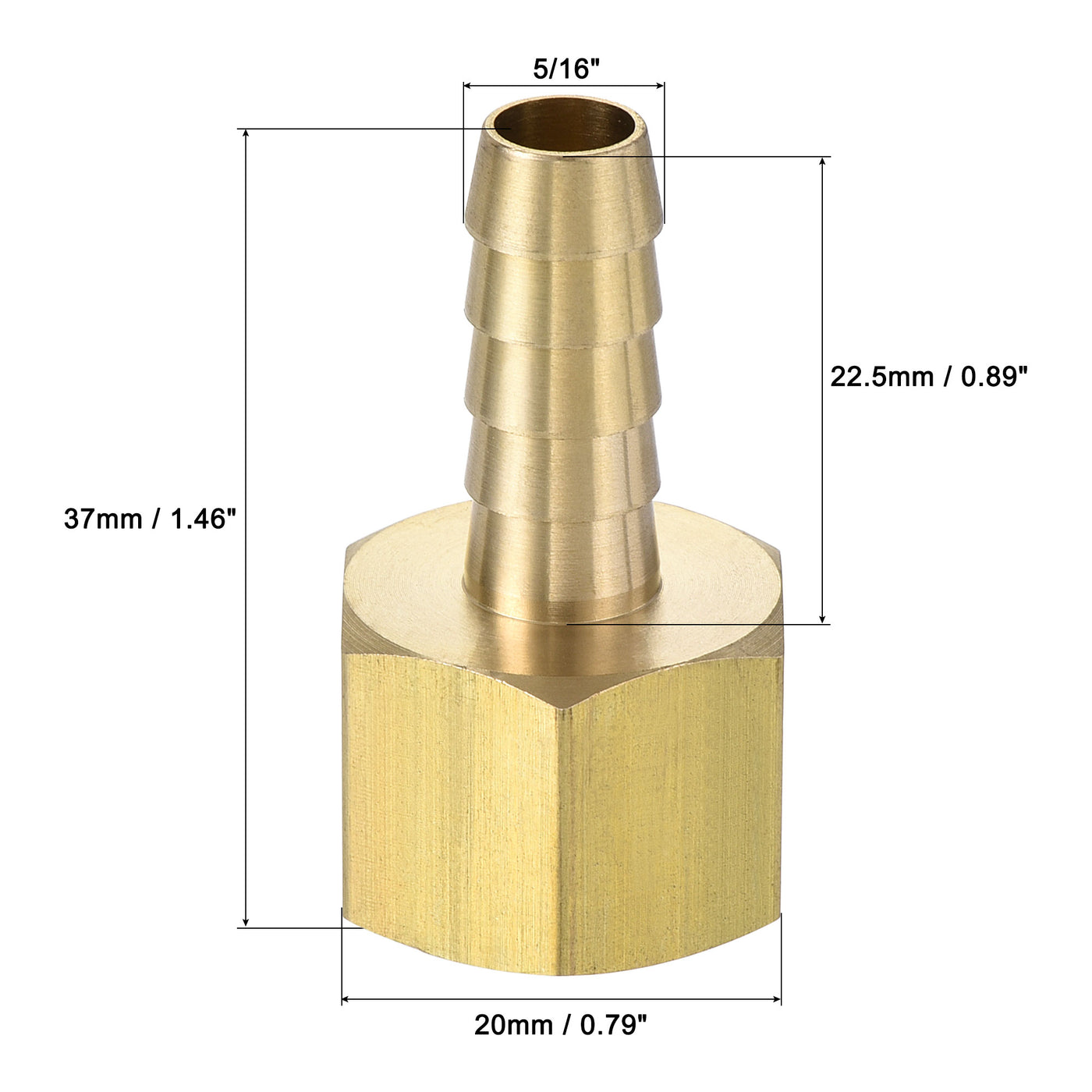 Uxcell Uxcell Brass Barb Hose Fitting Connector Adapter 3/8 Barbed x 1/4NPT Female Pipe