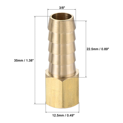 Harfington Uxcell Brass Barb Hose Fitting Connector Adapter 3/8 Barbed x 1/4NPT Female Pipe