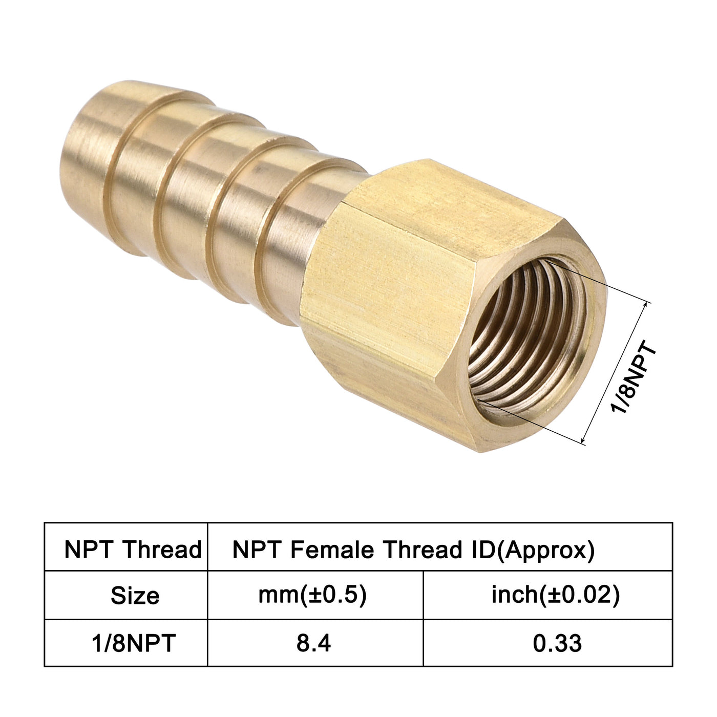 Uxcell Uxcell Brass Barb Hose Fitting Connector Adapter 3/8 Barbed x 1/4NPT Female Pipe