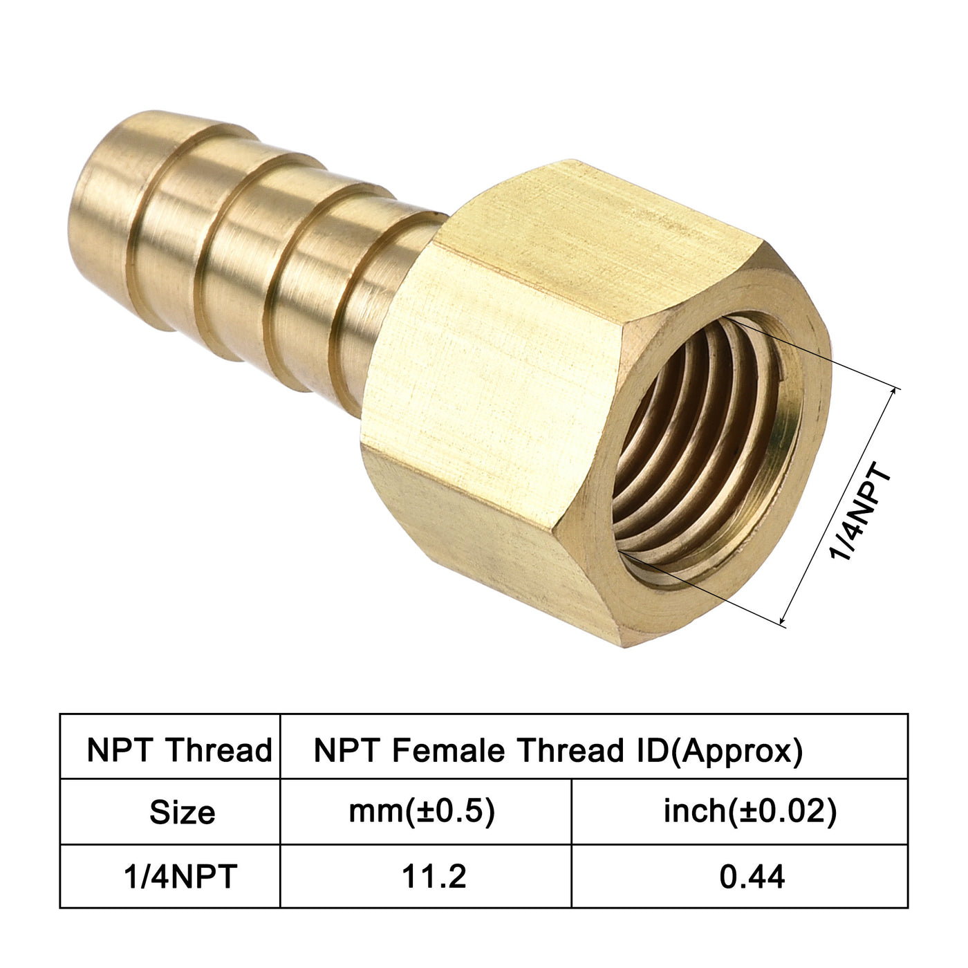 Uxcell Uxcell Brass Barb Hose Fitting Connector Adapter 3/8 Barbed x 1/4NPT Female Pipe