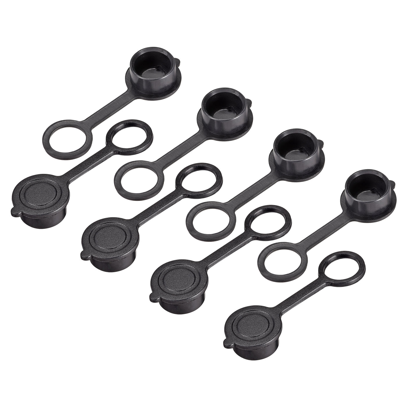 uxcell Uxcell 8pcs GX12 Aviation Connector Plug Cover, Waterproof Plastic Cap Black