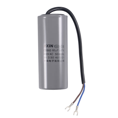 uxcell Uxcell CBB60 Run Capacitor 60uF 450V AC 2 Wires 50/60Hz Cylinder 123x50mm with Terminal for Air Compressor Water Pump Motor