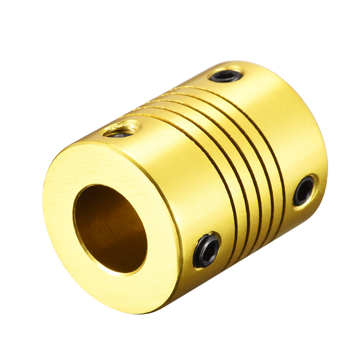 uxcell Uxcell 10mm to 5mm Aluminum Alloy Shaft Coupling Flexible Coupler L25xD20 Golden Tone