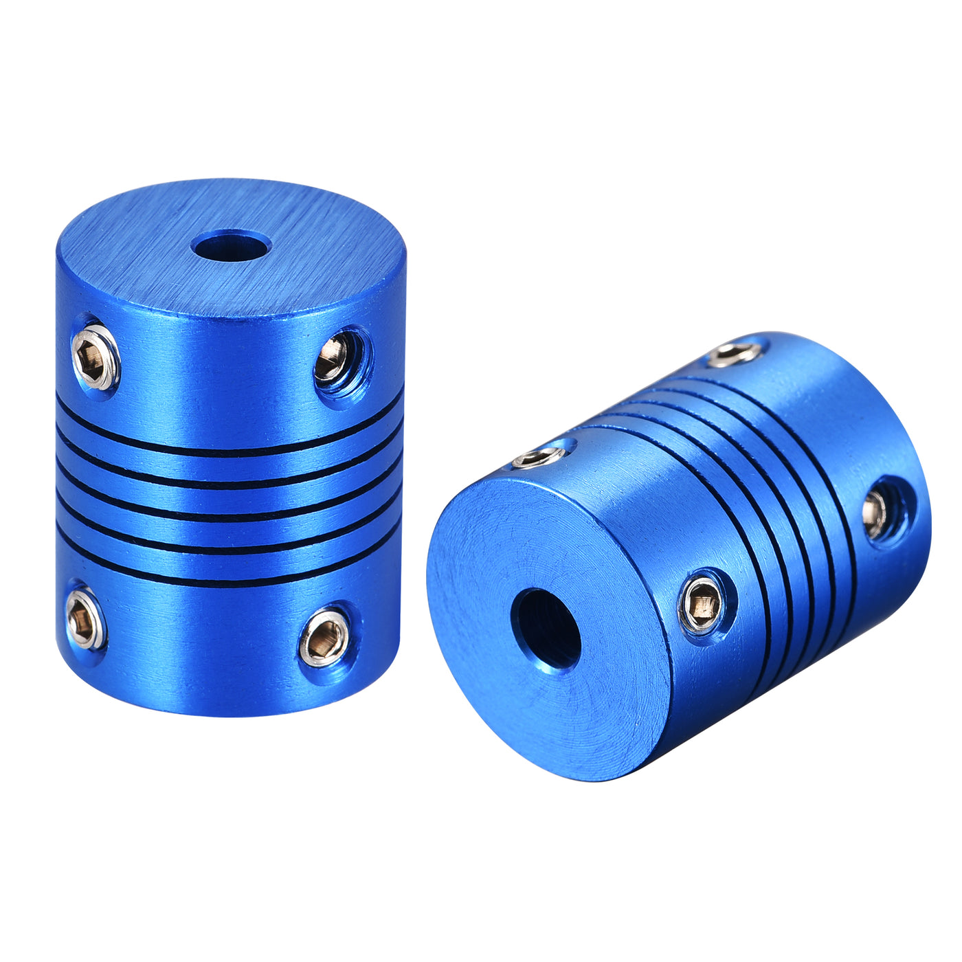 uxcell Uxcell 2 Pcs 5mm to 4mm Aluminum Alloy Shaft Coupling Flexible Coupler L25xD20 Blue