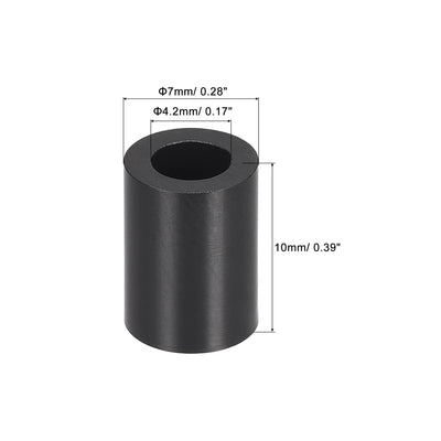 Harfington Uxcell ABS Round Spacer Washer ID L for Screws, Black