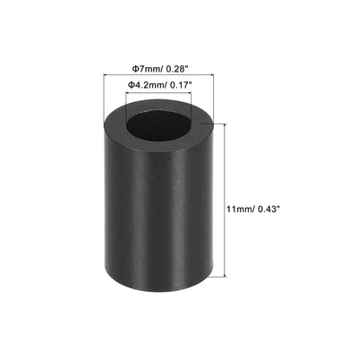 Harfington Uxcell ABS Round Spacer Washer ID L for Screws, Black