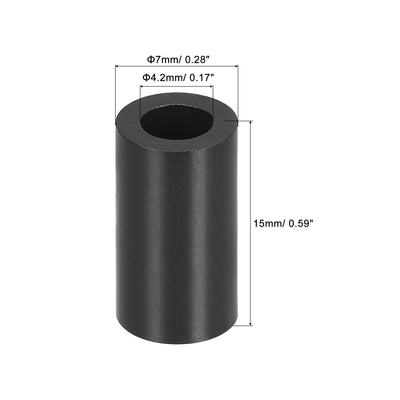 Harfington Uxcell ABS Round Spacer Washer ID L for Screws, Black