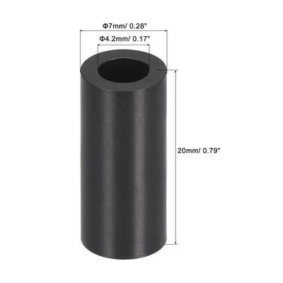 Harfington Uxcell ABS Round Spacer Washer ID OD L for Screws, Black