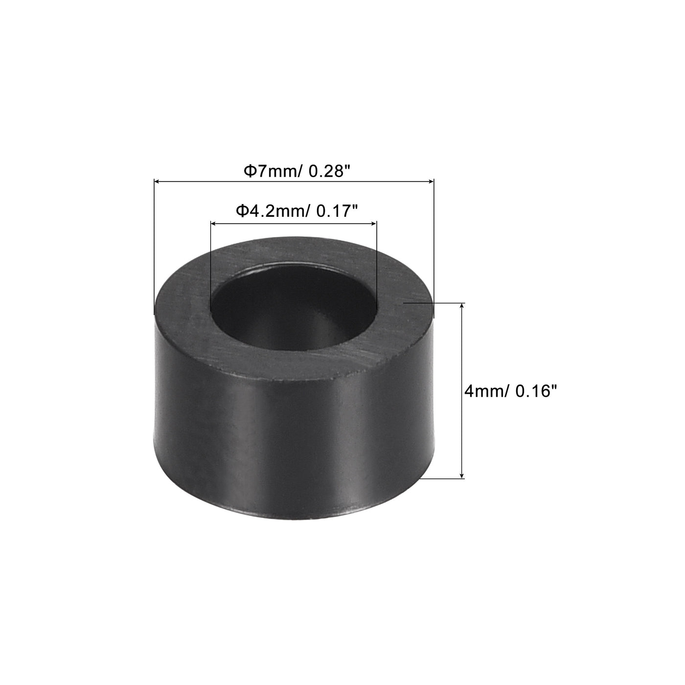 uxcell Uxcell ABS Round Spacer Washer ID L for Screws, Black