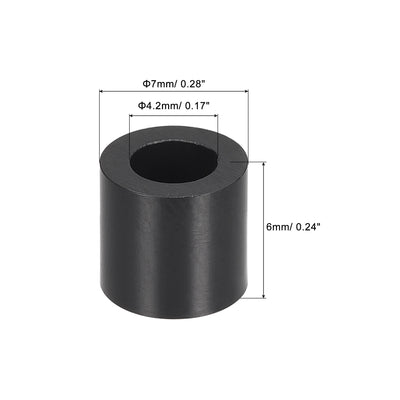 Harfington Uxcell ABS Round Spacer Washer ID L for Screws, Black