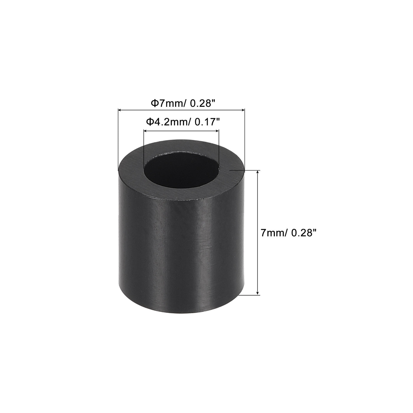 uxcell Uxcell ABS Round Spacer Washer ID L for Screws, Black