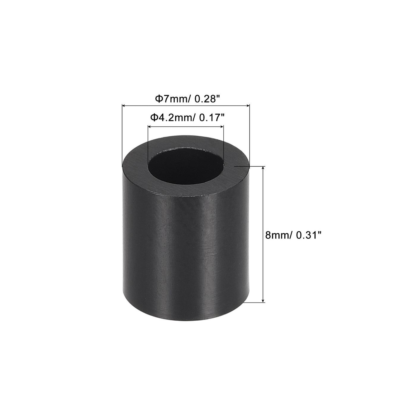 uxcell Uxcell ABS Round Spacer Washer ID L for Screws, Black