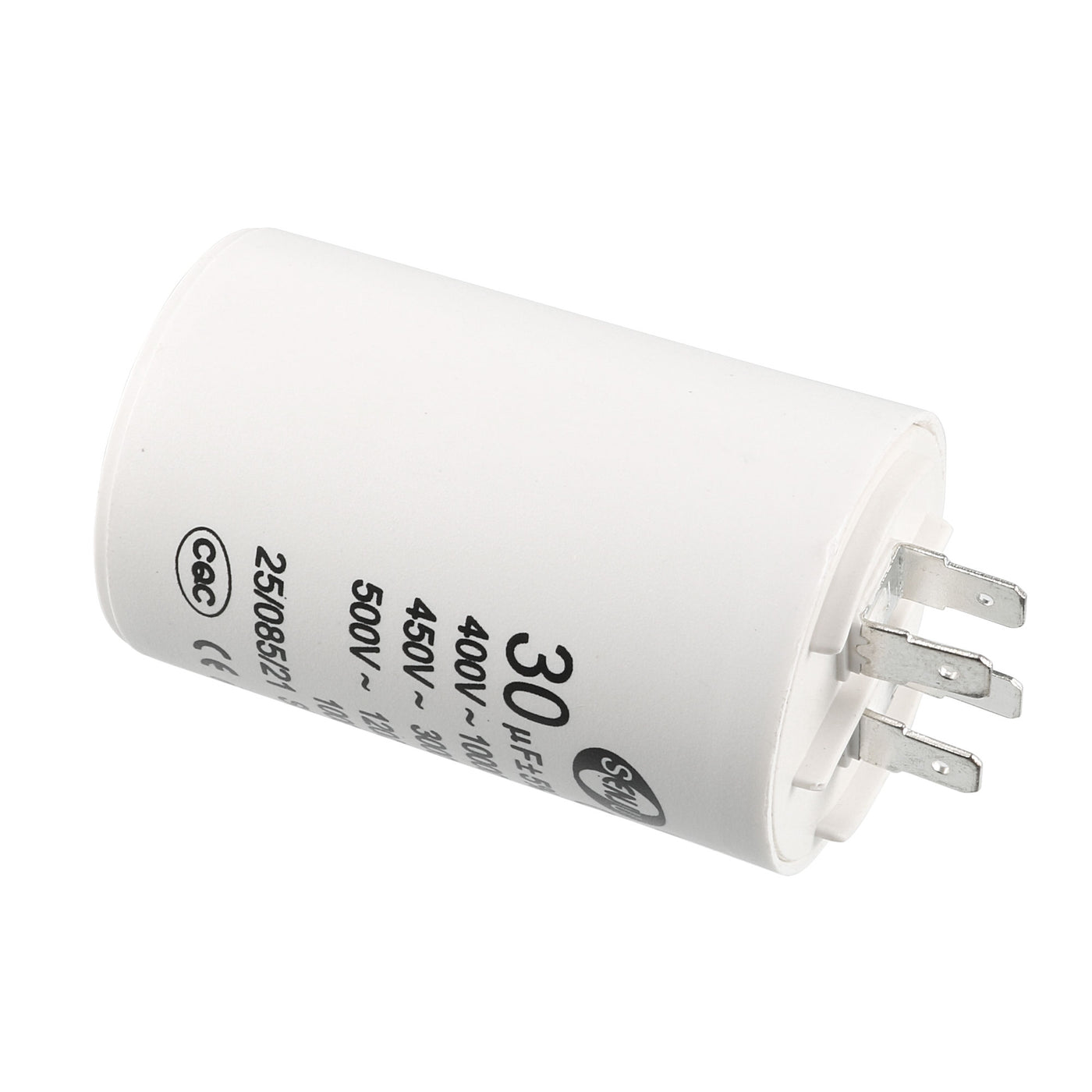 uxcell Uxcell CBB60 Run Capacitor 30uF 450V AC Double Insert 50/60Hz Cylinder 70x45mm White for Air Compressor Water Pump Motor