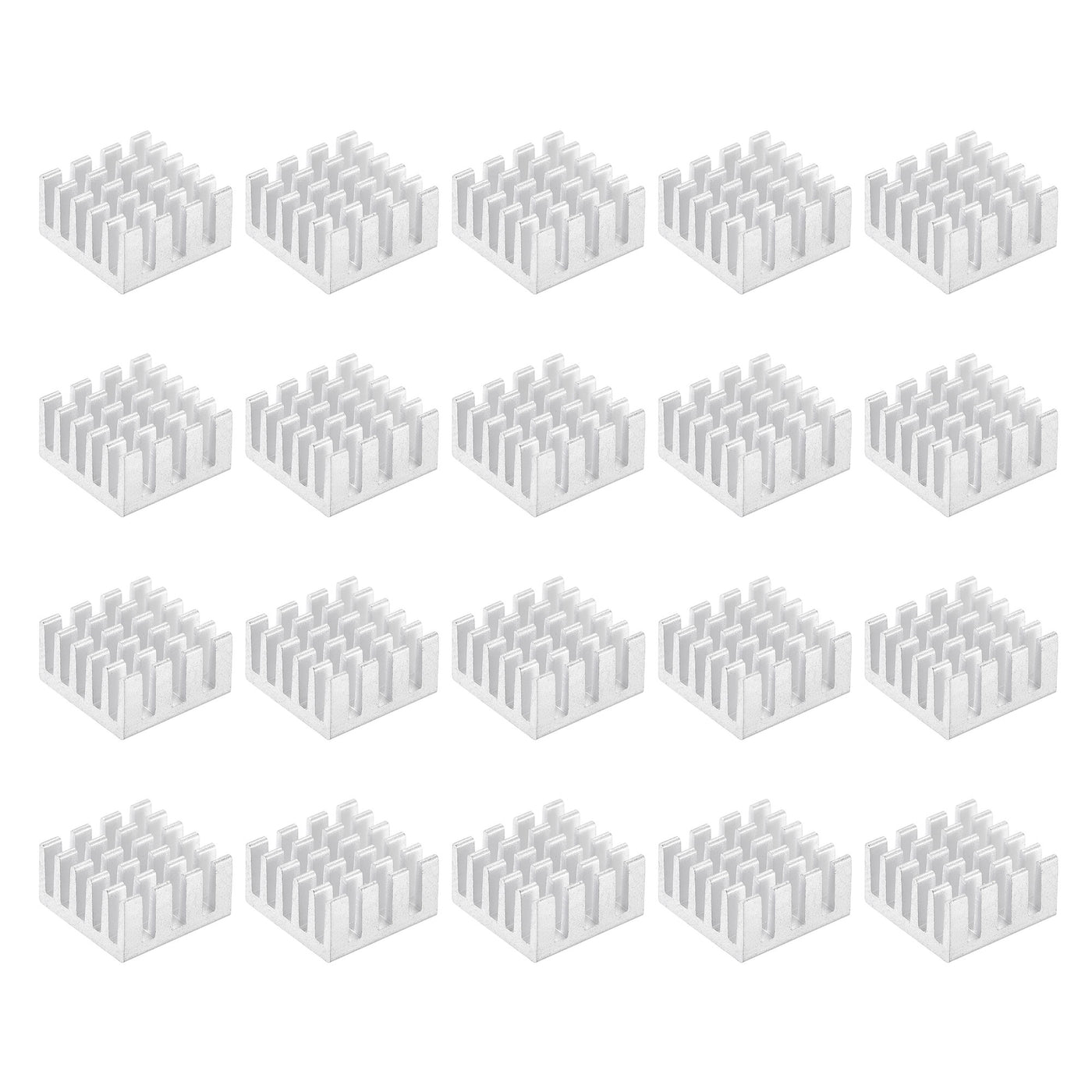 uxcell Uxcell 15x15x8mm Thermal Pad Aluminum Heatsink Electronic Radiators Silver 20 Pcs