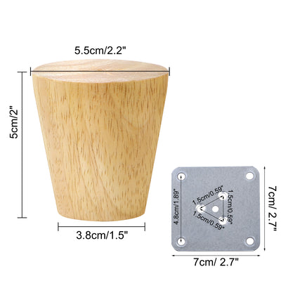 Harfington Uxcell Wood Furniture Legs 4Pcs, Hardwood Replacement Feets for Sofa Table Cabinet