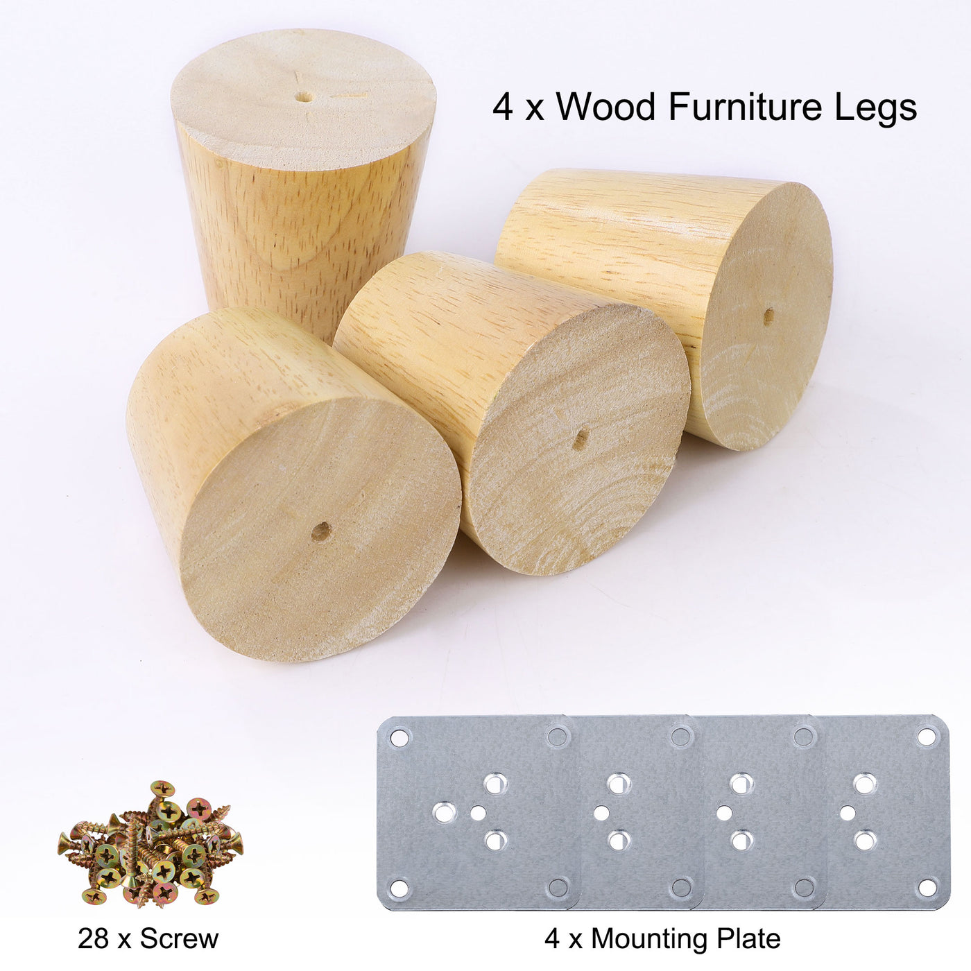 uxcell Uxcell Wood Furniture Legs 4Pcs, Hardwood Replacement Feets for Sofa Table Cabinet