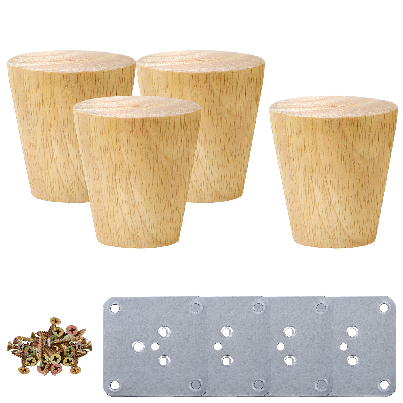 uxcell Uxcell Wood Furniture Legs 4Pcs, Hardwood Replacement Feets for Sofa Table Cabinet