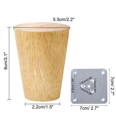 Harfington Uxcell Wood Furniture Legs 4Pcs, Hardwood Replacement Feets for Sofa Table Cabinet