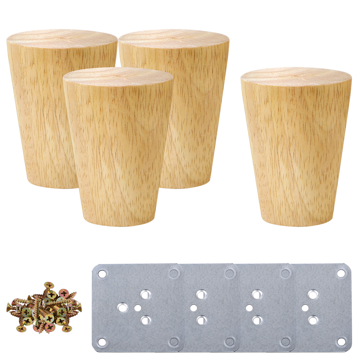 uxcell Uxcell Wood Furniture Legs 4Pcs, Hardwood Replacement Feets for Sofa Table Cabinet