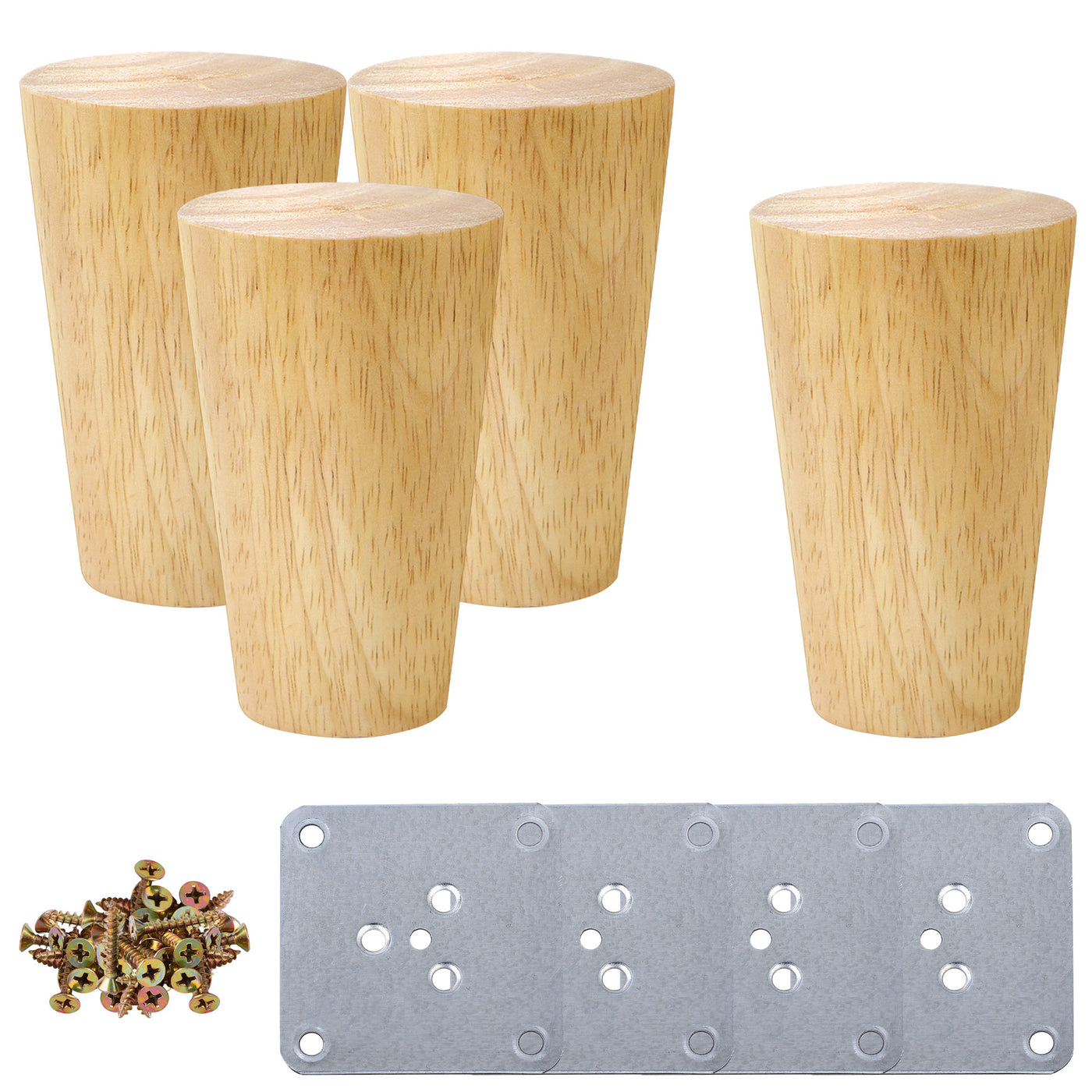 uxcell Uxcell Wood Furniture Legs 4Pcs, Hardwood Replacement Feets for Sofa Table Cabinet