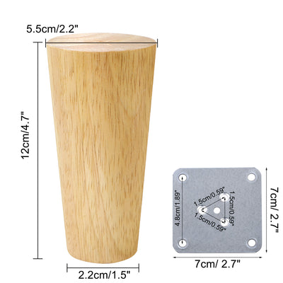 Harfington Uxcell Wood Furniture Legs 4Pcs, Hardwood Replacement Feets for Sofa Table Cabinet