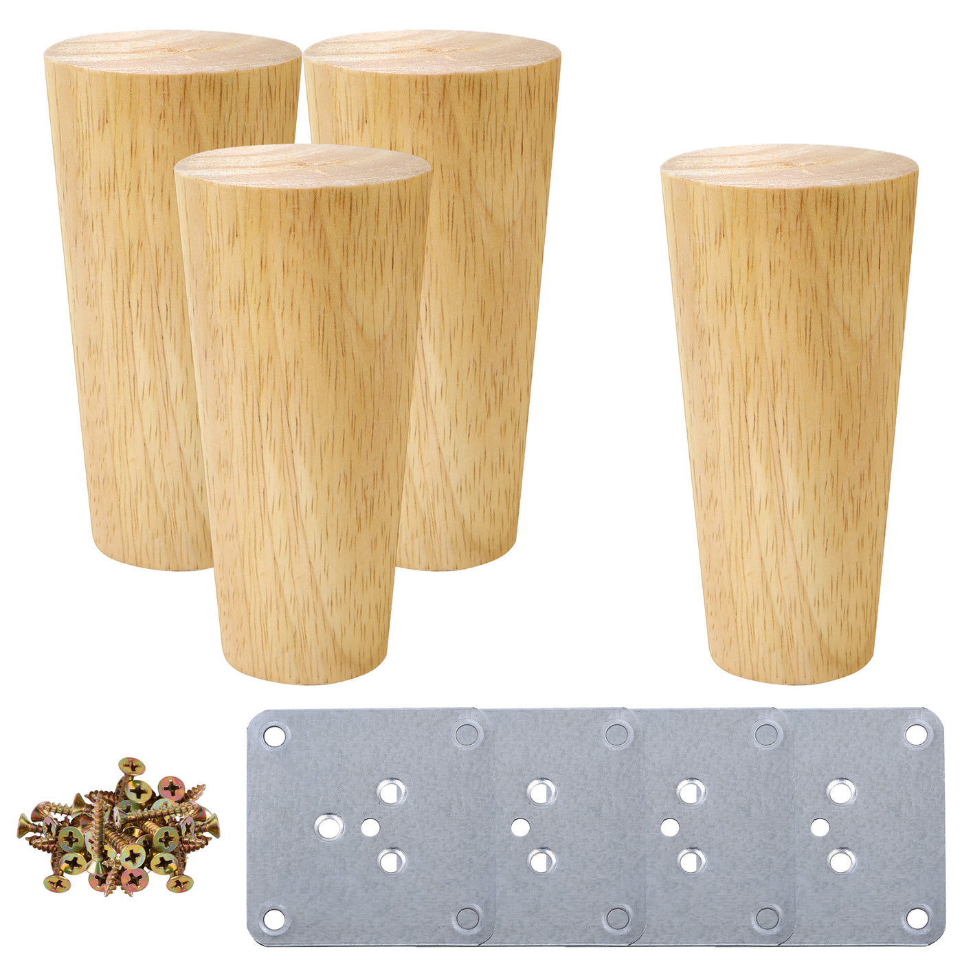 uxcell Uxcell Wood Furniture Legs 4Pcs, Hardwood Replacement Feets for Sofa Table Cabinet