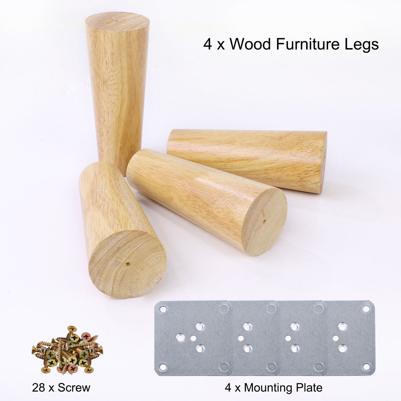 uxcell Uxcell Wood Furniture Legs 4Pcs, Hardwood Replacement Feets for Sofa Table Cabinet