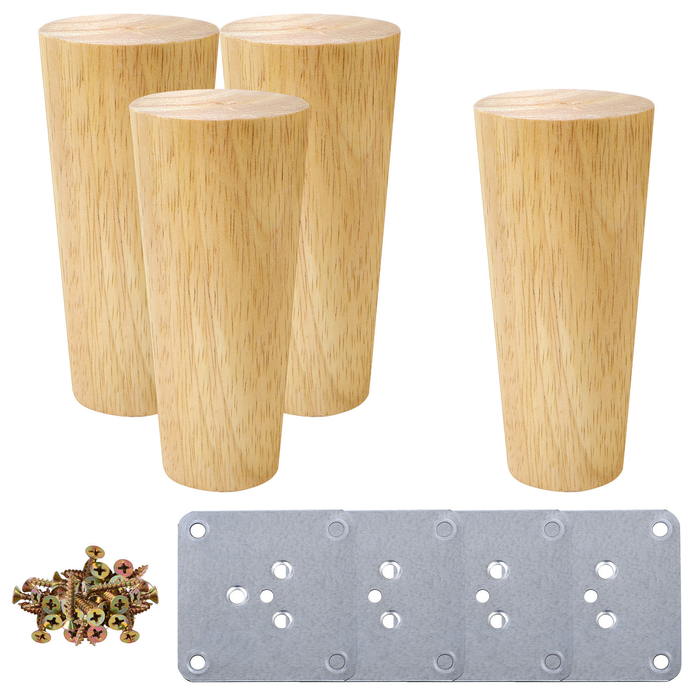 uxcell Uxcell Wood Furniture Legs 4Pcs, Hardwood Replacement Feets for Sofa Table Cabinet