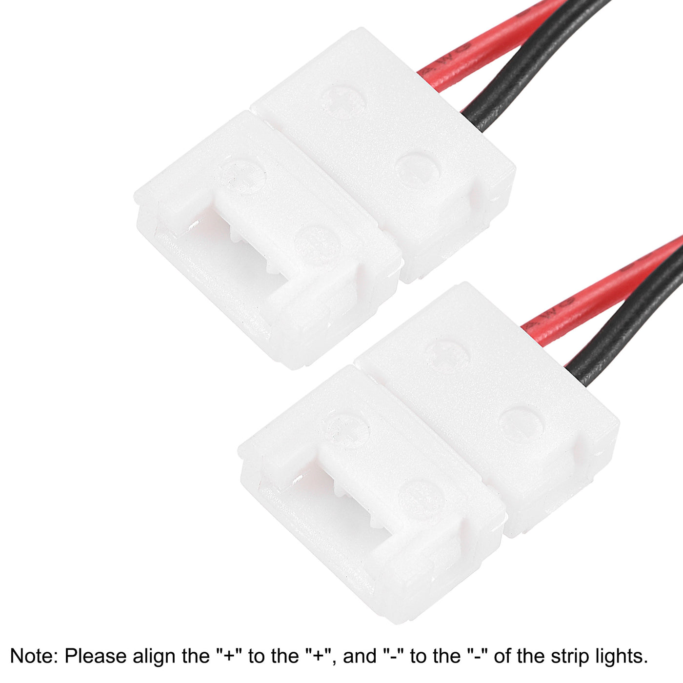 uxcell Uxcell 2 Pin 8mm Solderless Strip Light Connector, 150mm Strip to Strip Jumper Cable, for 3528 5050 Single Color LED Tape Lights 15Pcs