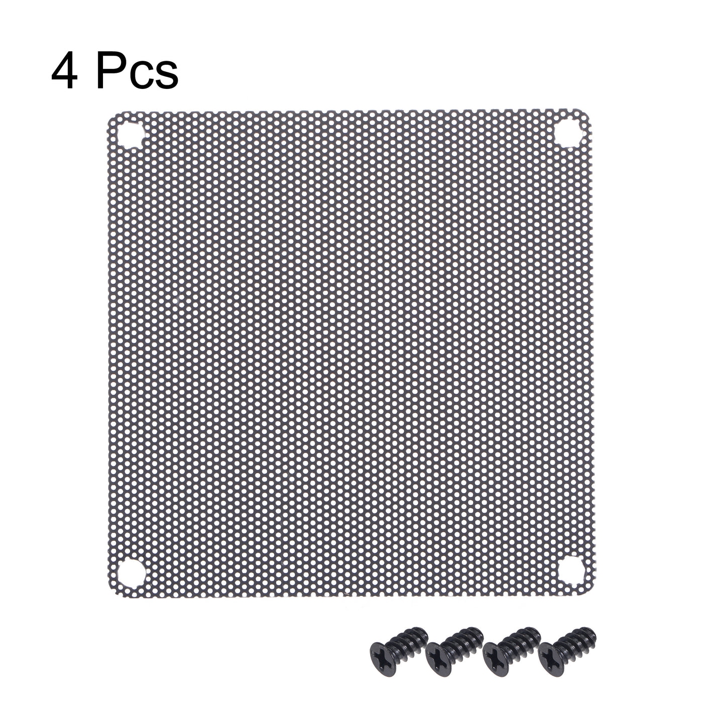 uxcell Uxcell PC Dust Fan Screen with Screws for Cooling Dustproof Case Cover PVC 80mm 4pcs