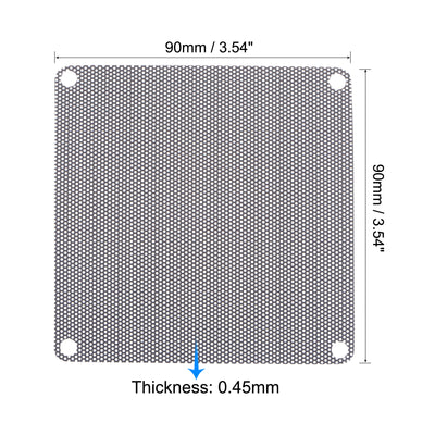 Harfington Uxcell PC Dust Fan Screen with Screws for Cooling Dustproof Case Cover PVC 90mm 10pcs