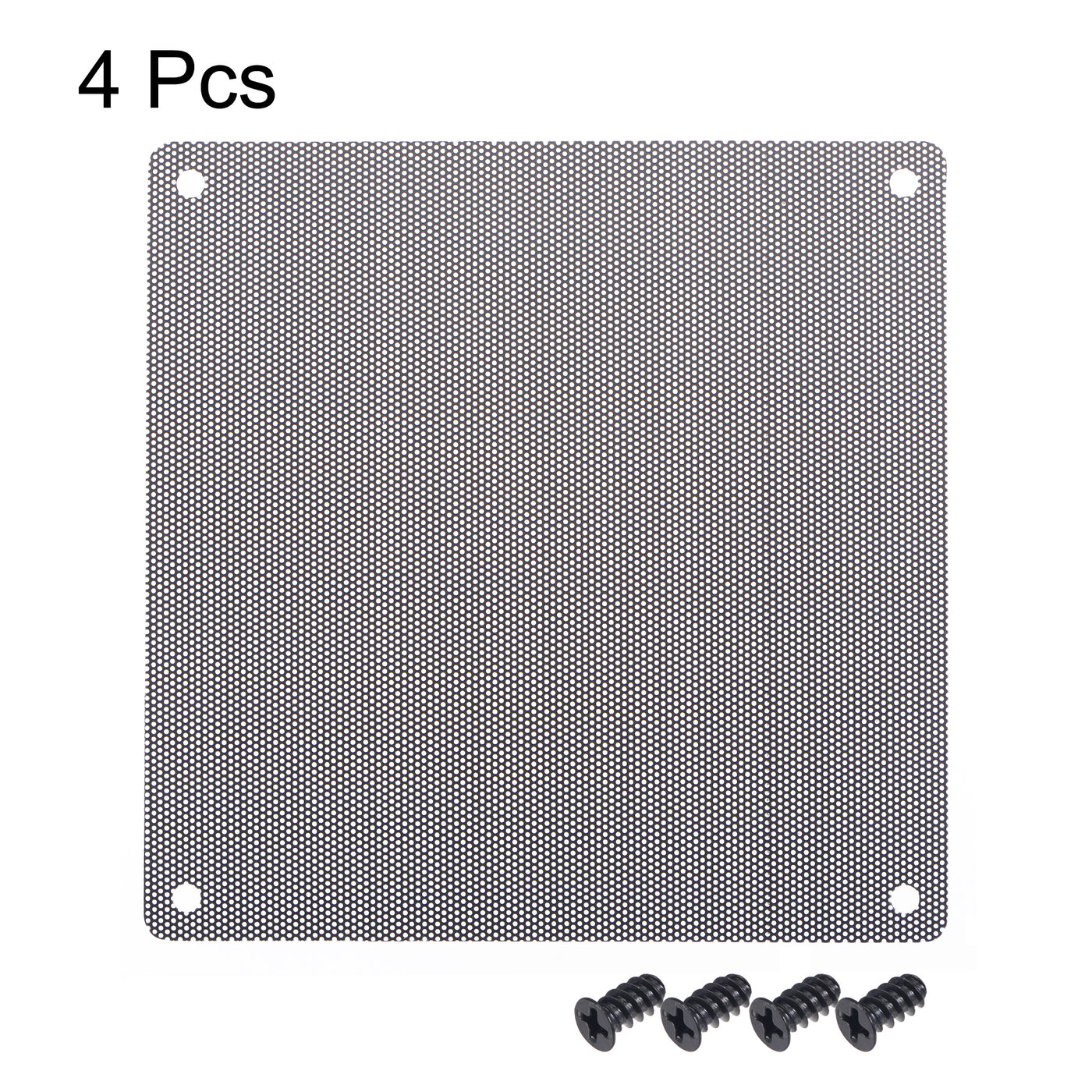 uxcell Uxcell PC Dust Fan Screen with Screws for Cooling Dustproof Case Cover PVC 140mm 4pcs