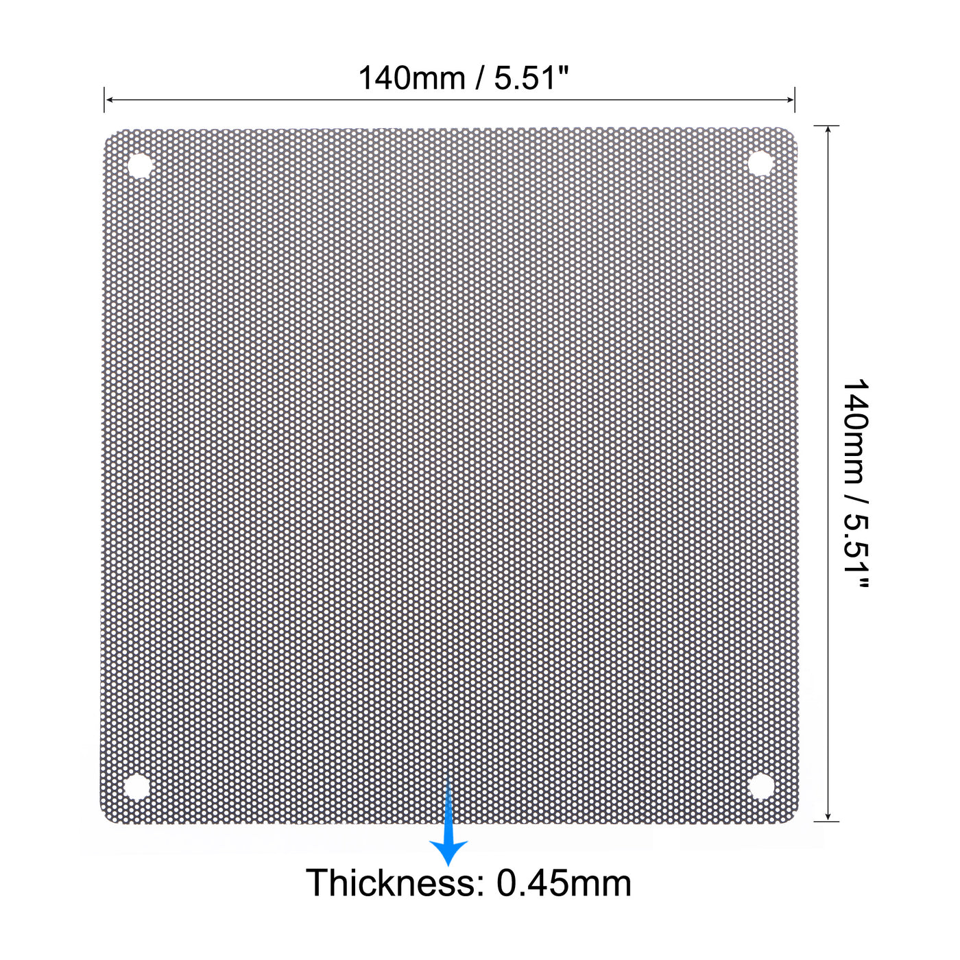 uxcell Uxcell PC Dust Fan Screen with Screws for Cooling Dustproof Case Cover PVC 140mm 4pcs