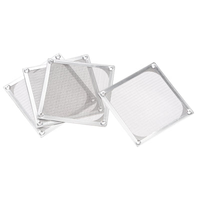 uxcell Uxcell PC Dust Fan Screen Aluminum Mesh for Cooling Case Cover Silver Tone 120mm 4pcs