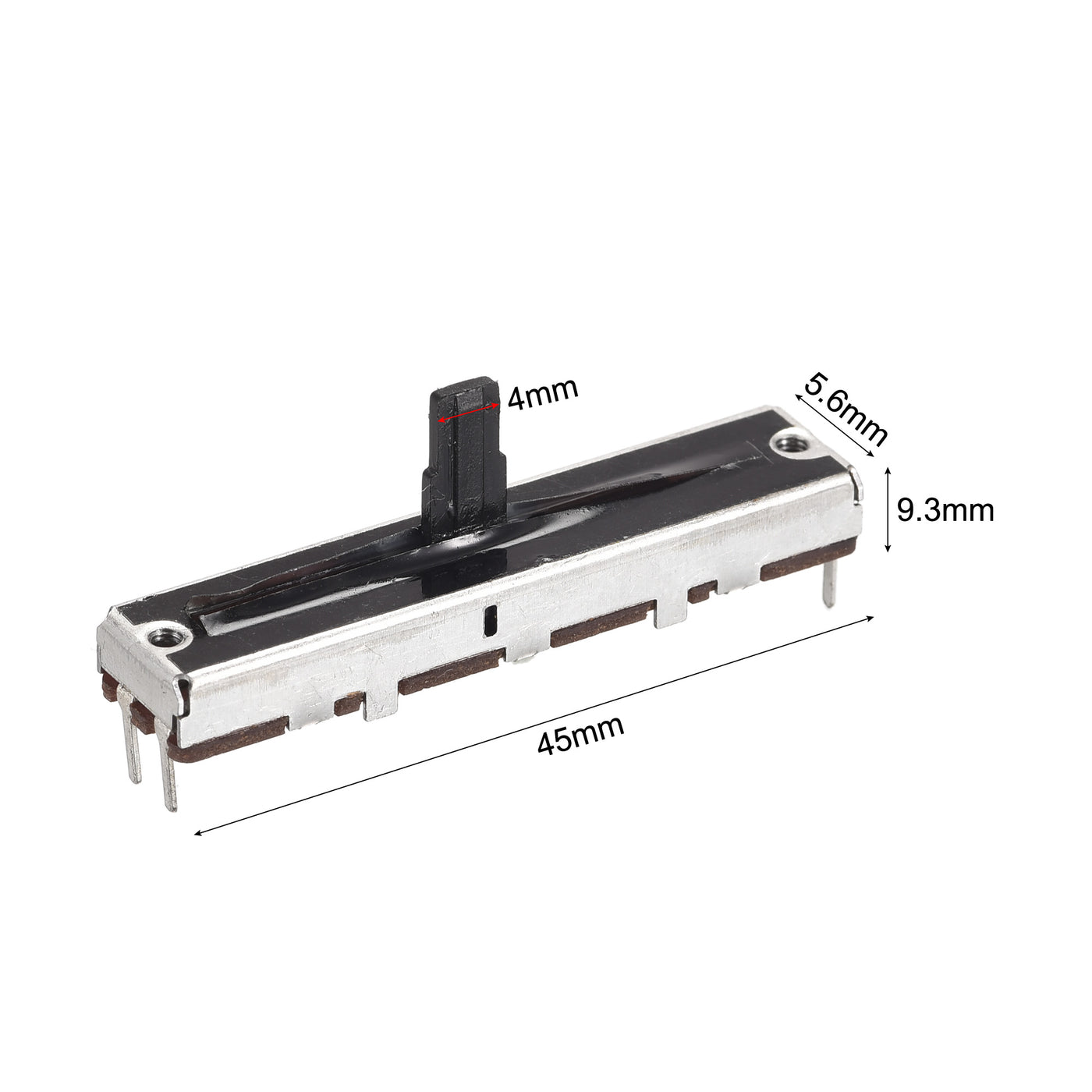 uxcell Uxcell Fader Variable Resistors Mixer 45mm Straight Slide Potentiometer B10K Ohm With Black White Knobs