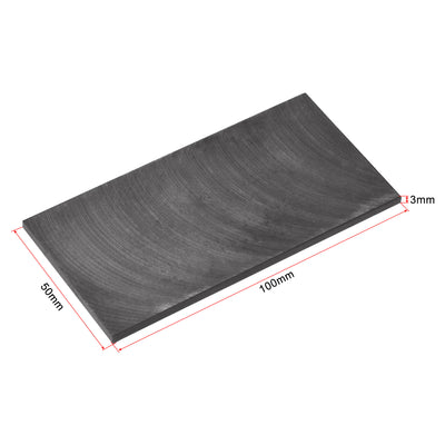 Harfington Uxcell Graphite Plate 100mmx50mmx3mm Graphite Blank Block Black 1pcs