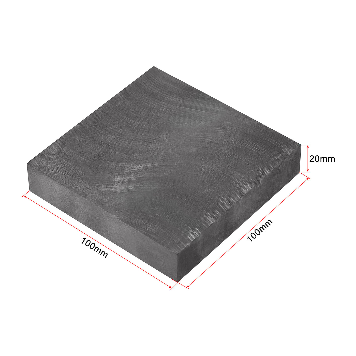 uxcell Uxcell Graphite Plate 100mmx100mmx20mm Graphite Blank Block Black 1pcs