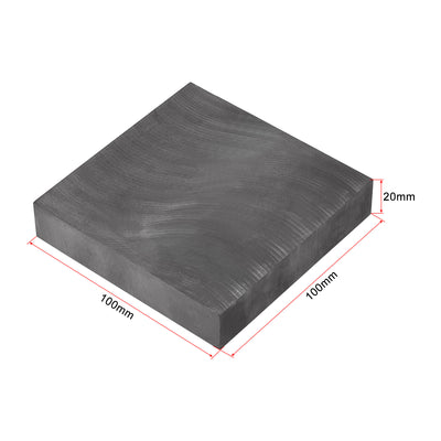 Harfington Uxcell Graphite Plate 100mmx100mmx20mm Graphite Blank Block Black 1pcs