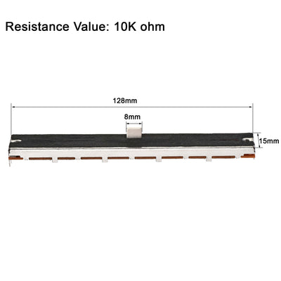 Harfington Uxcell Variable Resistors 128mm Straight Slide Potentiometer A10K Ohm Dual Channel 2pcs