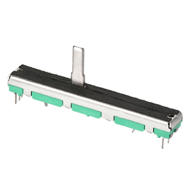 uxcell Uxcell 5Stk Fader Variabler Widerstände Mischer mit Knöpfen Potentiometer Doppelkanal Linear potentiometer A50K Ohm 60mm Gerade Rutsche