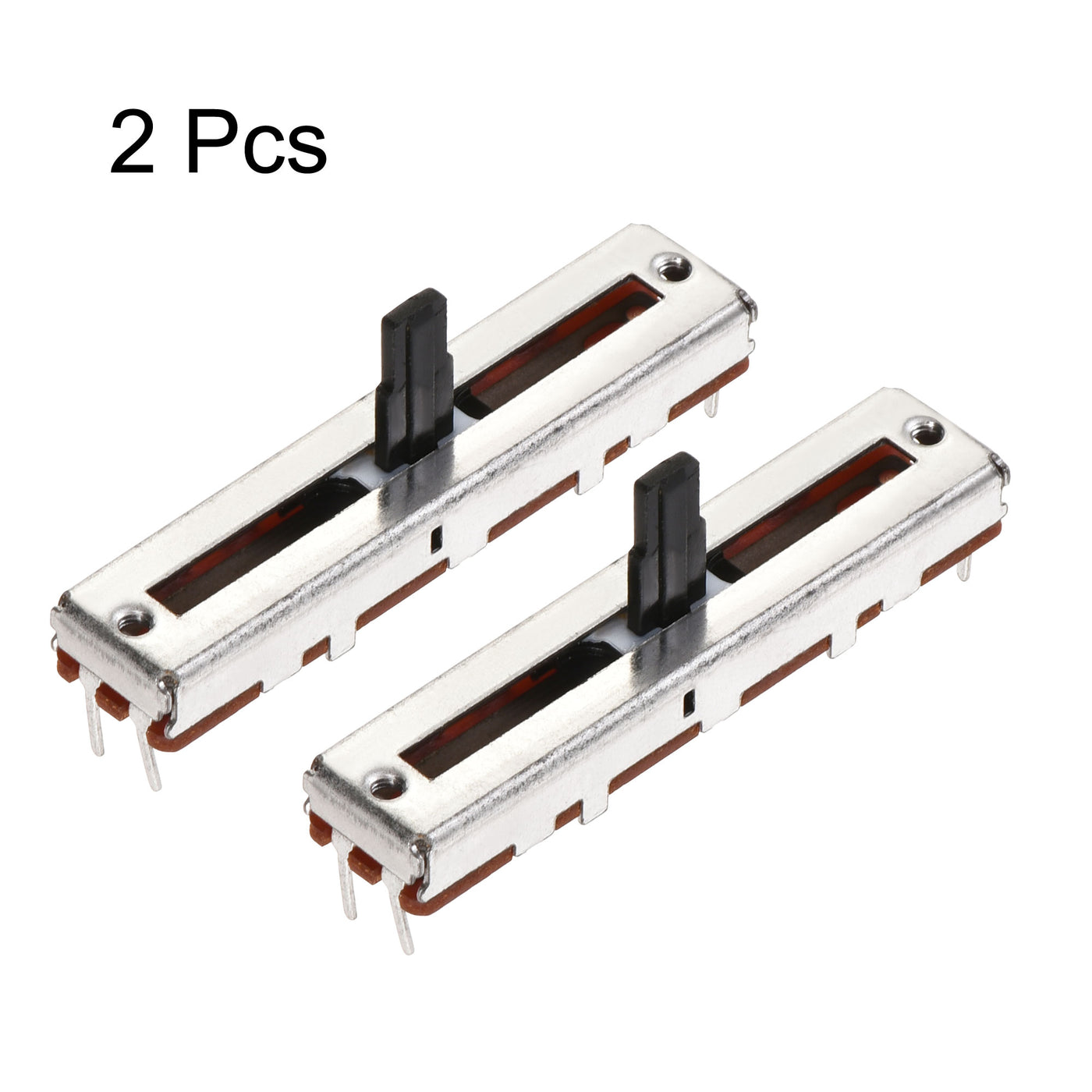 uxcell Uxcell 2Stk Fader Variabler Widerstände Mischer mit Knöpfen 45mm Gerade Rutsche Ein Kanal Potentiometer B10K Ohm Linear potentiometer