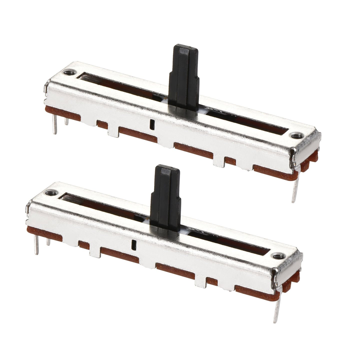 uxcell Uxcell 2Stk Fader Variabler Widerstände Mischer mit Knöpfen 45mm Gerade Rutsche Ein Kanal Potentiometer B10K Ohm Linear potentiometer