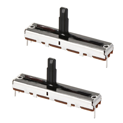 uxcell Uxcell Variable Resistors 45mm Straight Slide Potentiometer B100K Single Channel 2pcs