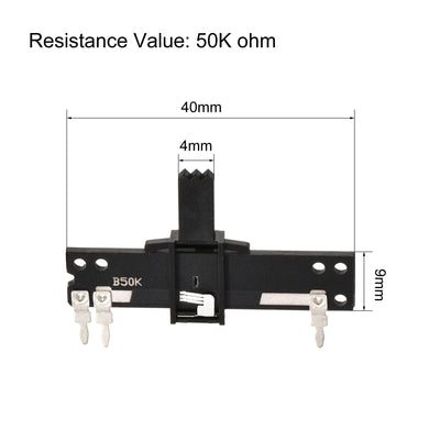 Harfington Uxcell Variable Resistors 40mm Straight Slide Potentiometer B50K Single Channel 2pcs