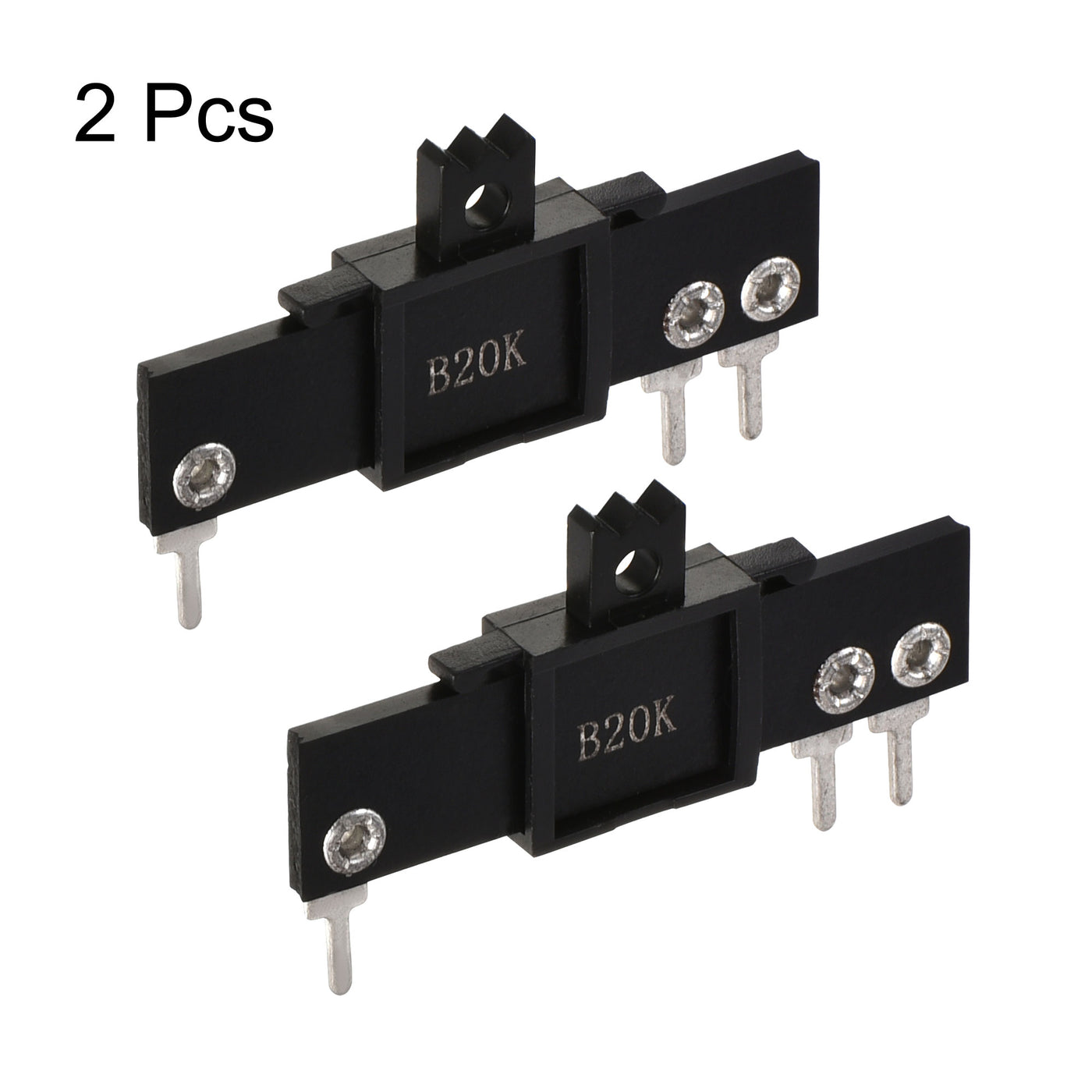 uxcell Uxcell Variable Resistors 35mm Straight Slide Potentiometer B20K Single Channel 2pcs